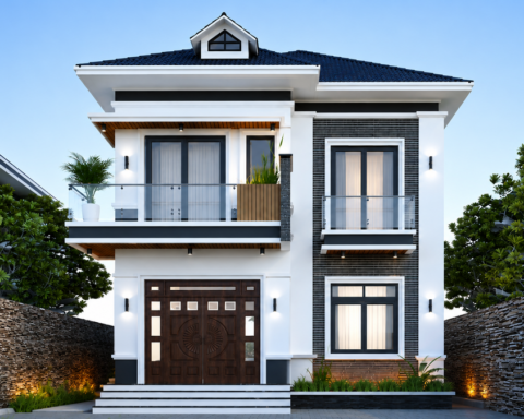 Chi phí xây nhà mái Nhật 2 tầng 130m² bao nhiêu?