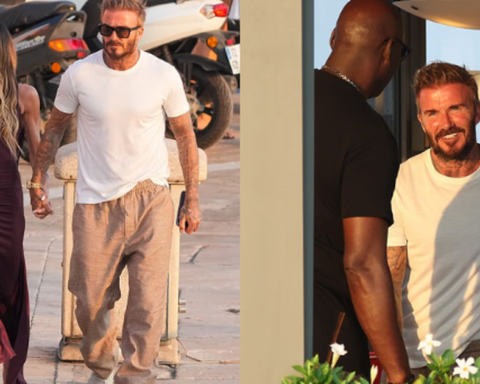 David Beckham cao lớn 1m80 vẫn hoá nhỏ bé bên sao bóng rổ cao gần 2m, Victoria 52 tuổi khí chất và nhan sắc vẫn áp đảo