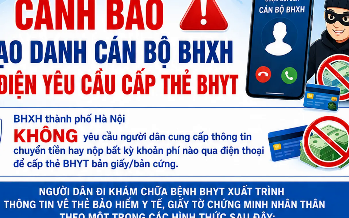 Giả mạo cán bộ BHXH gọi điện thông báo thẻ BHYT bị lỗi