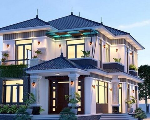 Chi phí xây nhà mái Nhật 2 tầng 80m² trọn gói bao nhiêu?