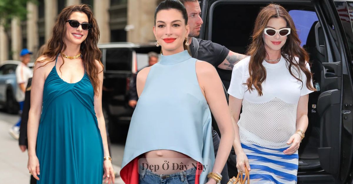 Đúng là “bà bầu đẹp nhất Hollywood”: Anne Hathaway lên đồ càng tối giản càng sang