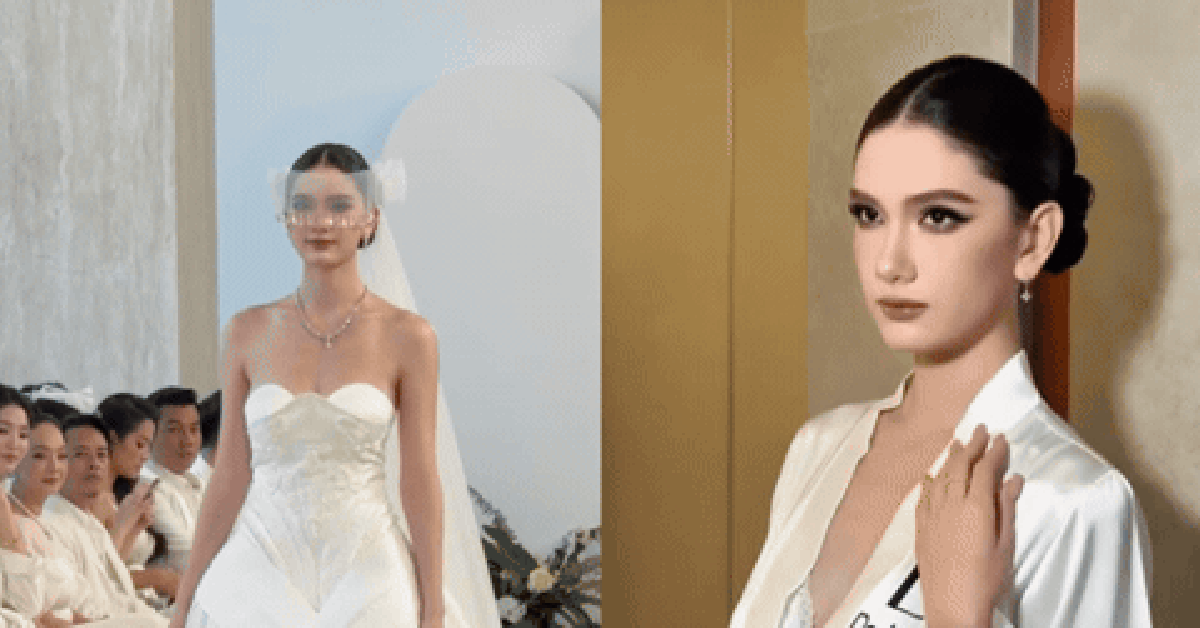 Em gái chân dài của thủ môn Đặng Văn Lâm diện váy cưới kiêu sa như công chúa, chiếm trọn spotlight trên sàn catwalk vì visual cực bén