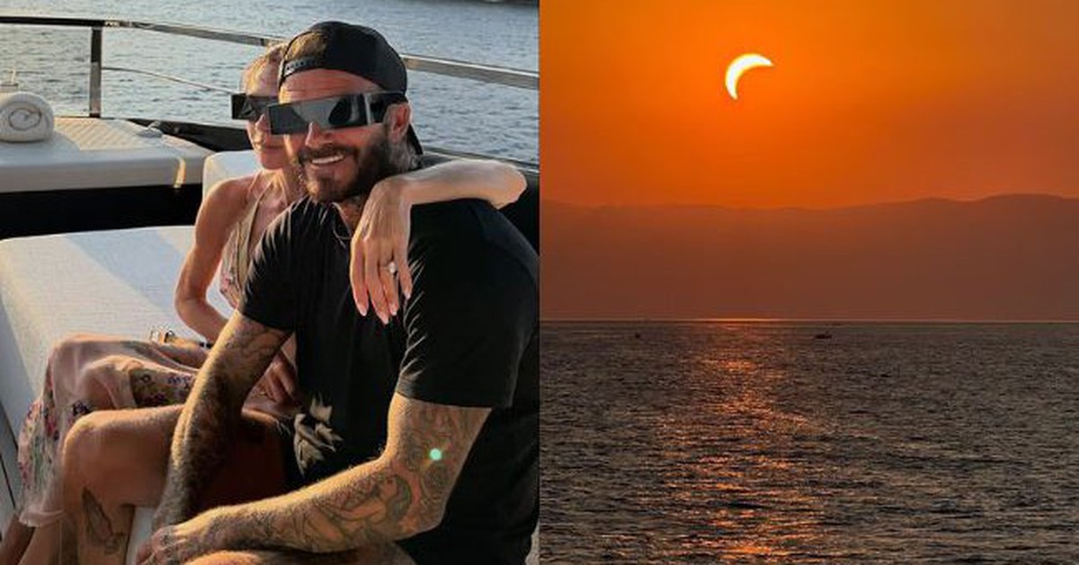 Vợ chồng David Beckham và Victoria hạnh phúc cùng ngắm nhật thực trên du thuyền hơn 560 tỷ đồng
