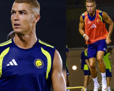 Ronaldo khoe body cuồn cuộn tuổi 41, đeo nhẫn cưới đến sân bóng, biểu cảm cực đáng yêu khi được đồng đội chúc phúc