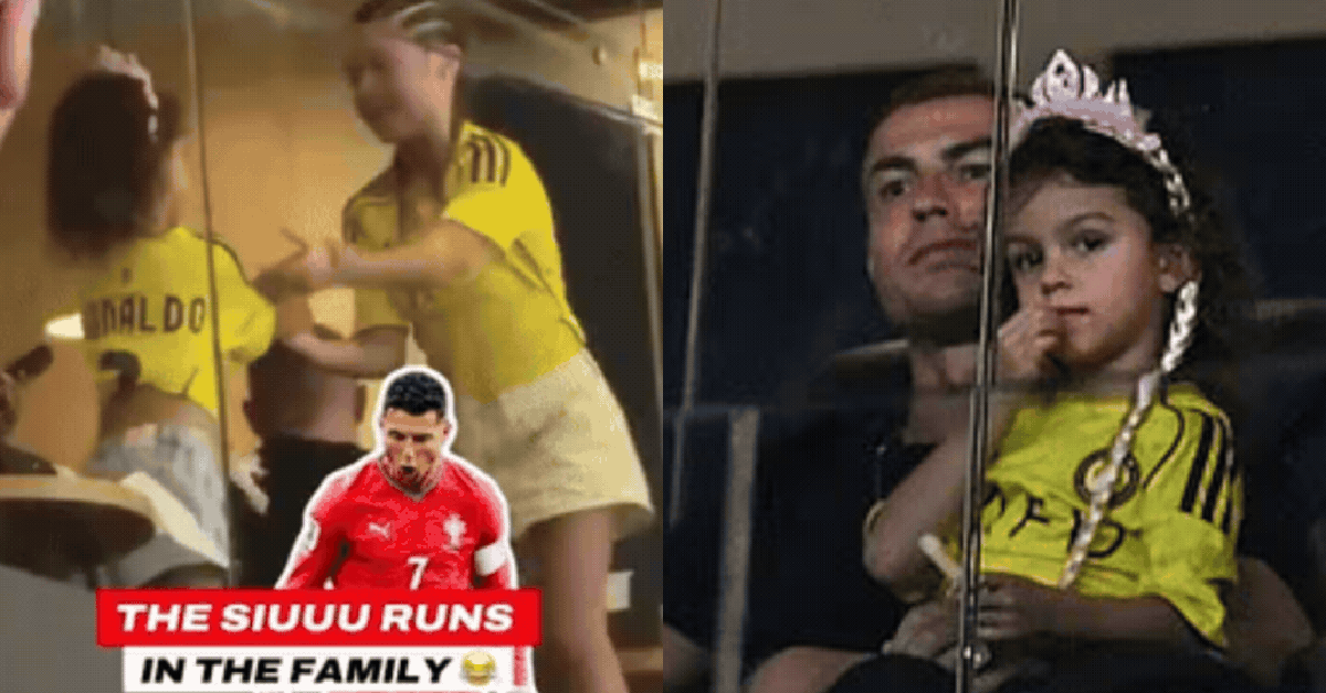 Cưng xỉu với khoảnh khắc con của Ronaldo và Georgina “SIU” trên khán đài sau lễ cưới bí bật của bố mẹ