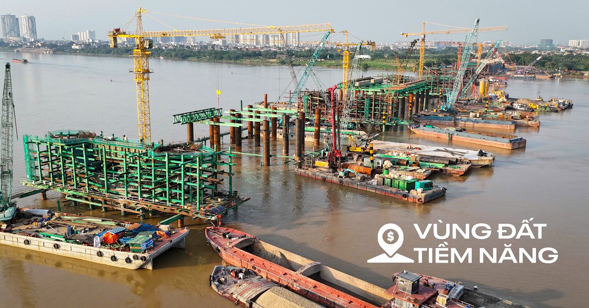 Ngắm đại công trường xây cầu vô cực ở Hà Nội: 8 tháng đạt gần 40% tiến độ, 26.000 tấn thép đã sẵn sàng, 500 người làm 3 ca để vượt qua cột mốc khó khăn nhất