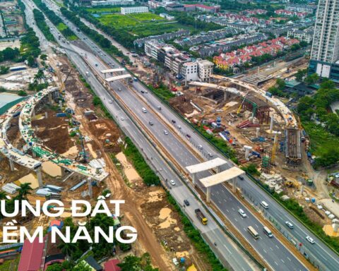 Toàn cảnh nút giao hơn 2.400 tỷ vượt đại lộ rộng nhất Việt Nam đang dần thành hình, loạt đại đô thị của Vingroup, Geleximco, MIK Group được hưởng lợi