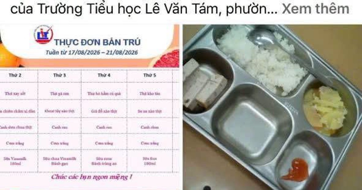 Thực đơn công khai và bữa cơm bán trú thực tế khác hẳn nhau, một trường Tiểu học phải lên bài xin lỗi phụ huynh