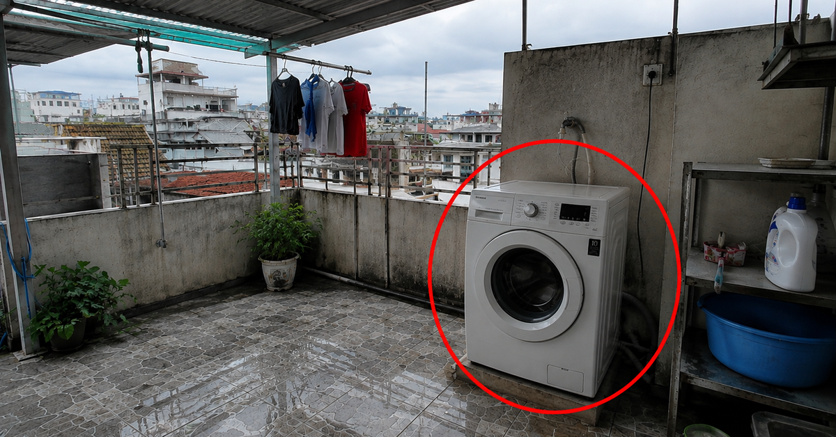 Lời khuyên cho những gia đình đang đặt máy giặt ngoài ban công, sân thượng