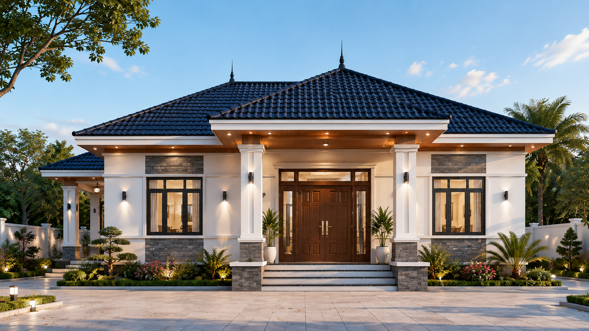 Chi phí xây nhà mái Nhật 4 phòng ngủ 180m² bao nhiêu?