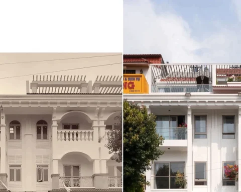 Gộp hai căn nhà phố thành một mặt tiền