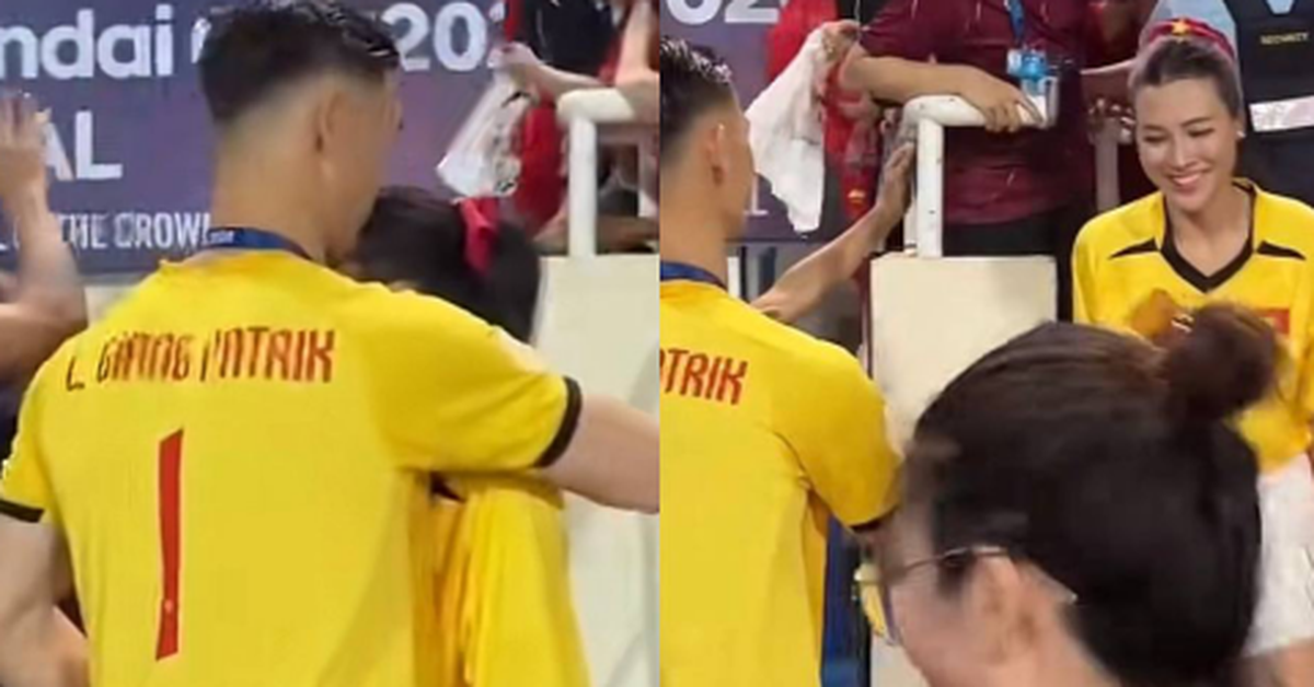 MC Hoàng Oanh và Lê Giang Patrik hôn nhau ăn mừng Việt Nam vô địch!