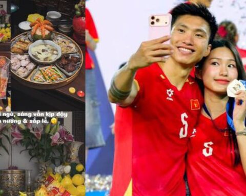 Thức tới 3 rưỡi sáng ăn mừng vô địch cùng Văn Hậu, sáng sớm Doãn Hải My vẫn tự tay chuẩn bị mâm cúng Rằm tháng 7, netizen chấm 10 điểm đảm đang