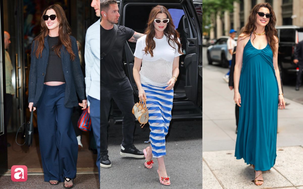 Đúng là "bà bầu đẹp nhất Hollywood": Anne Hathaway lên đồ càng tối giản càng sang - Ảnh 7.