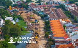Cận cảnh đại công trường cầu đường Bình Tiên 6.300 tỷ: Máy móc rầm rộ san lấp mặt bằng, BĐS khu Nam chờ trục kết nối mới
