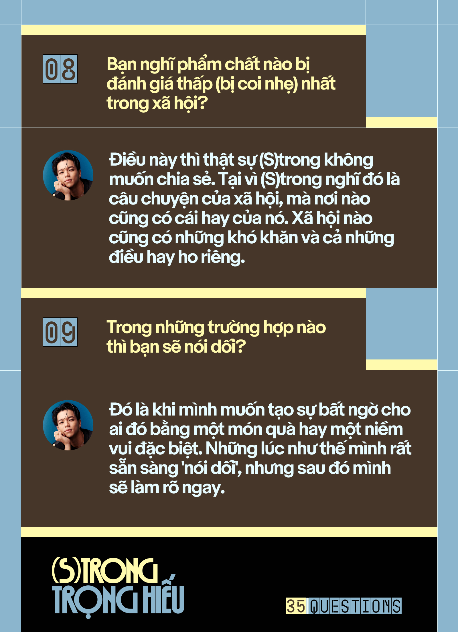 35 Questions x (S)trong Trọng Hiếu: “Tôi chỉ là một đứa trẻ đang ở trọ trên thế gian” - Ảnh 18.