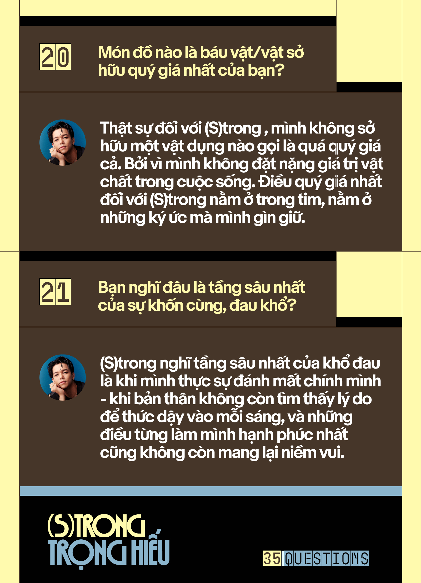35 Questions x (S)trong Trọng Hiếu: “Tôi chỉ là một đứa trẻ đang ở trọ trên thế gian” - Ảnh 42.