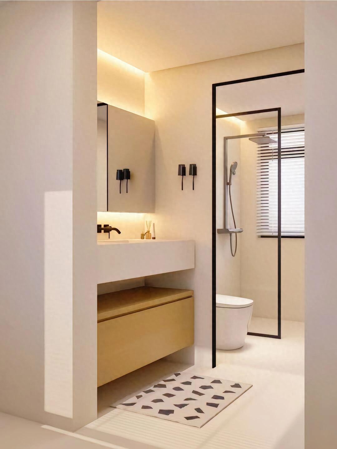 Phòng tắm chỉ dùng vách kính để ngăn khô – ướt vẫn chưa đủ: Cách người Nhật chia không gian mới thực sự đáng học hỏi- Ảnh 2.