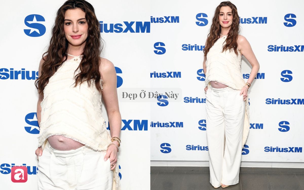 Đúng là "bà bầu đẹp nhất Hollywood": Anne Hathaway lên đồ càng tối giản càng sang - Ảnh 2.