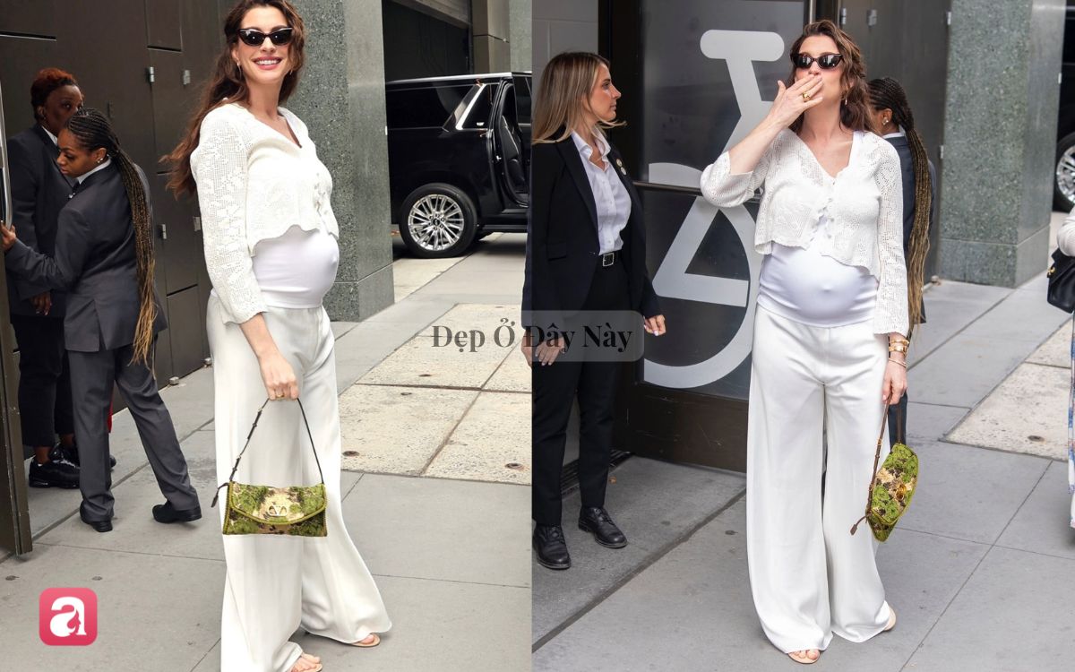 Đúng là "bà bầu đẹp nhất Hollywood": Anne Hathaway lên đồ càng tối giản càng sang - Ảnh 5.