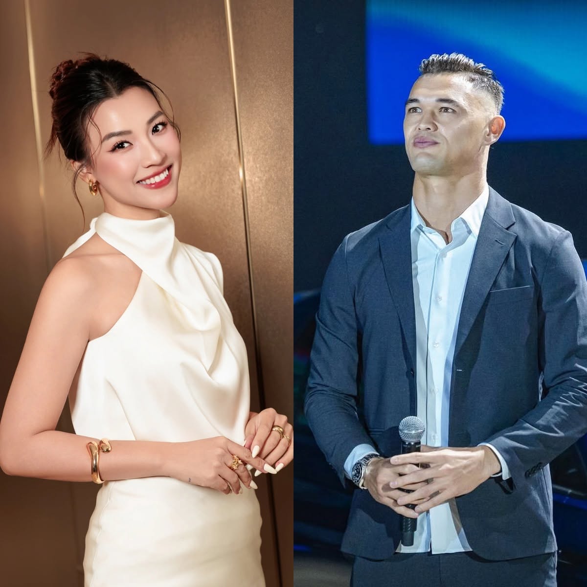 MC Hoàng Oanh phát tín hiệu công khai với Lê Giang Patrik ngay tại SVĐ Mỹ Đình- Ảnh 1.