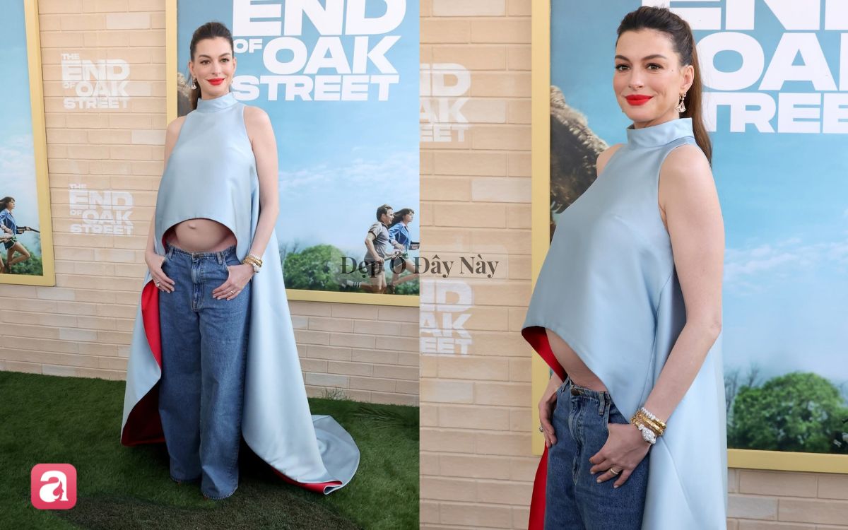 Đúng là "bà bầu đẹp nhất Hollywood": Anne Hathaway lên đồ càng tối giản càng sang - Ảnh 4.