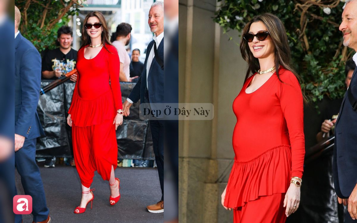 Đúng là "bà bầu đẹp nhất Hollywood": Anne Hathaway lên đồ càng tối giản càng sang - Ảnh 6.