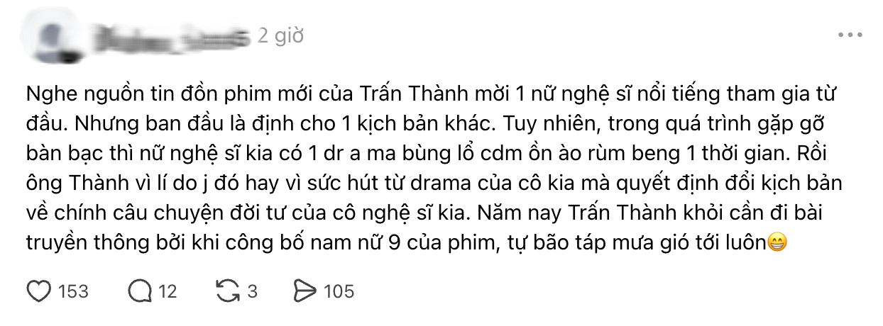 Rộ tin Trấn Thành đổi gấp kịch bản phim Tết vì 1 mỹ nhân hot bậc nhất Vbiz, lộ hint rõ mồn một từ lâu- Ảnh 2.