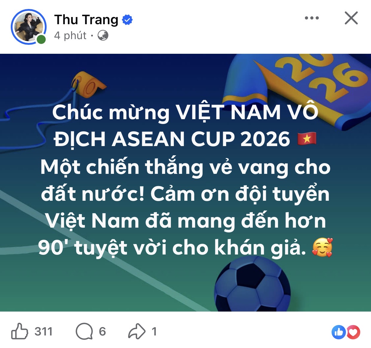 Mỹ Tâm và cả showbiz ăn mừng ĐT Việt Nam vô địch Đông Nam Á, Hoà Minzy check-in SVĐ Mỹ Đình, Diệu Nhi hẹn "đi bão" - Ảnh 15.