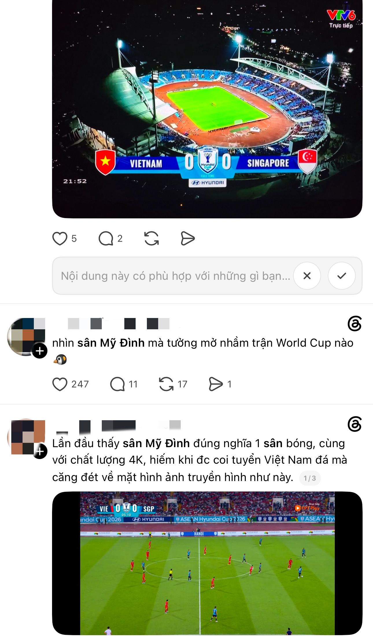 Cộng đồng mạng Đông Nam Á "dậy sóng" vì sân Mỹ Đình: Cỏ xanh mướt cữ ngỡ trận đấu ở World Cup- Ảnh 2.