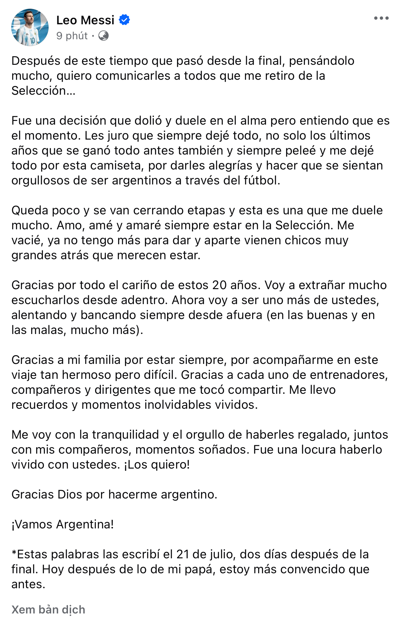 Messi từ giã đội tuyển Argentina - Ảnh 2.