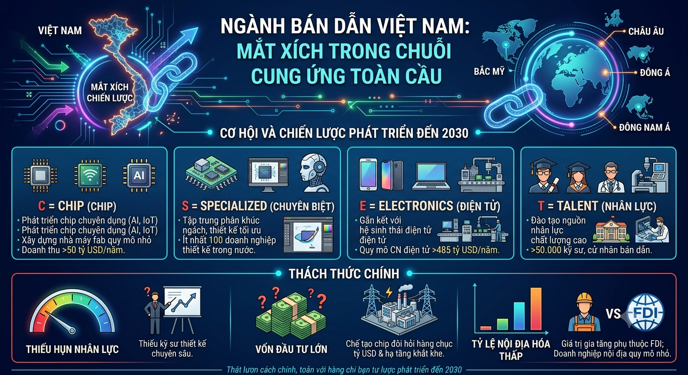 Cơ hội để ngành bán dẫn Việt Nam là 