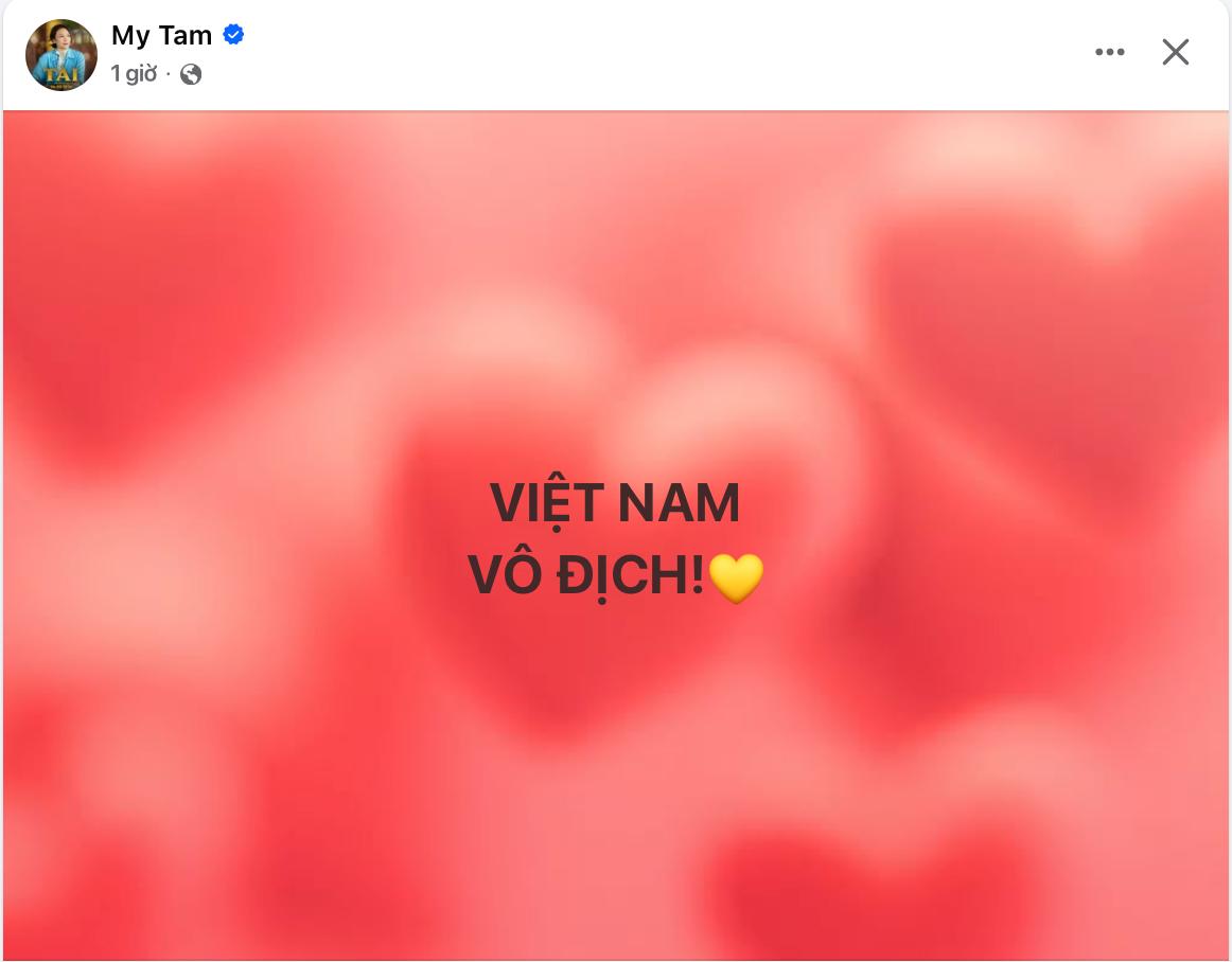 Dàn sao sau chiến thắng của đội tuyển Việt Nam: Tiểu Vy đính chính gấp, Mỹ Tâm vỡ oà, 1 nàng hậu xuống phố!- Ảnh 6.