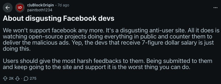 Đến uBlock Origin cũng “bó tay” trước quảng cáo Facebook - Ảnh 1.