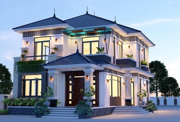 Chi phí xây nhà mái Nhật 2 tầng 80m² trọn gói bao nhiêu?  - Ảnh 1.