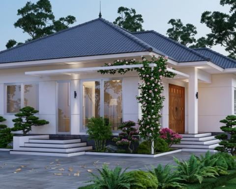 Xây nhà mái Nhật 1 tầng 3 phòng ngủ 130m² khoảng bao nhiêu?