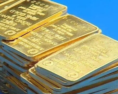 Giá vàng xuống mức thấp nhất trong 3 tuần