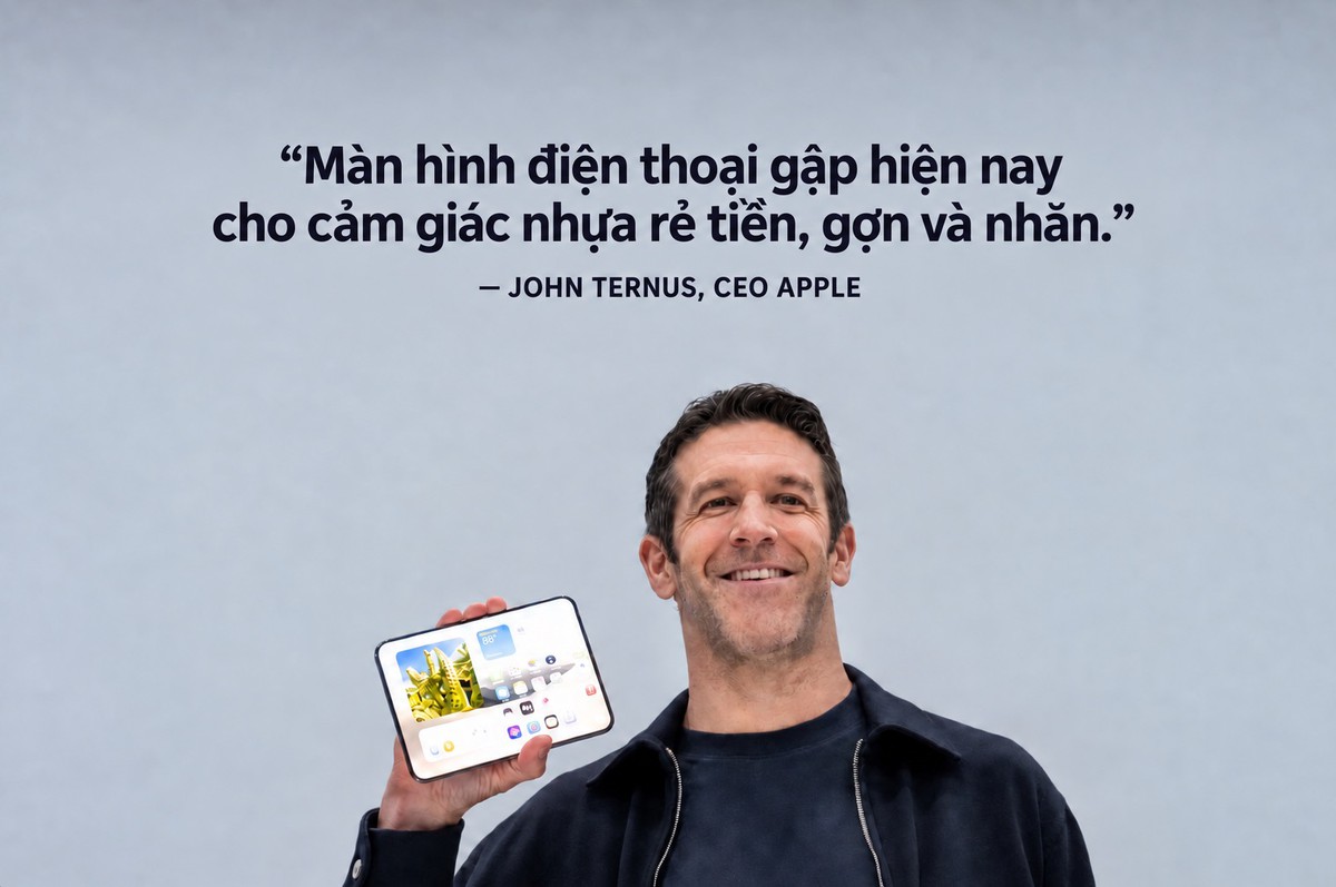 CEO Apple tung đòn về phía Android: “Màn hình điện thoại gập hiện nay cho cảm giác nhựa rẻ tiền, gợn và nhăn”