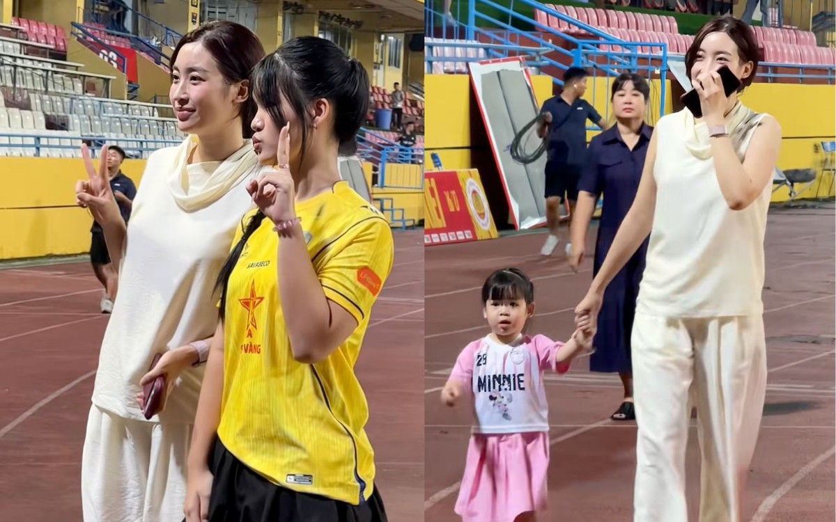 Đỗ Mỹ Linh khoe nhan sắc rạng rỡ, ngại ngùng chạy lên xế hộp “trốn” cam thường sau trận đấu của Hà Nội FC