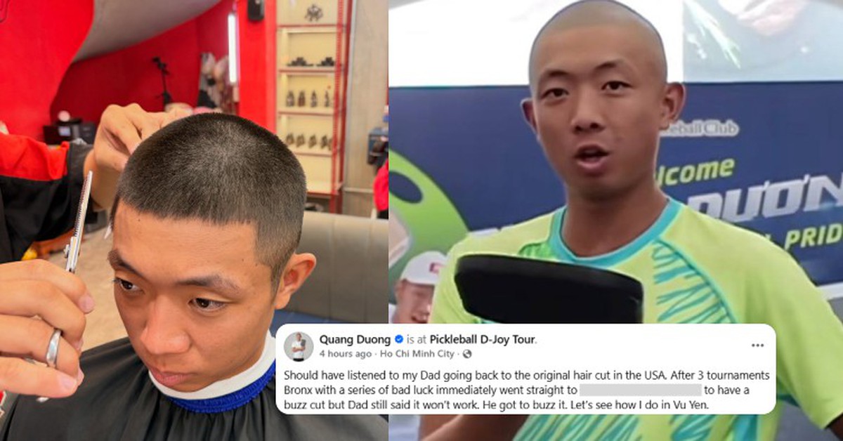 Vừa đổi kiểu tóc được ít ngày, Quang Dương Pickleball đã phải trở lại với kiểu đầu quen thuộc