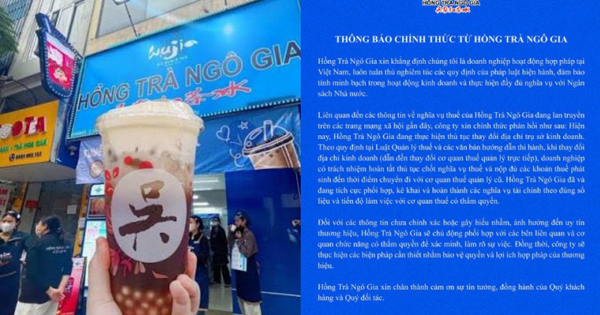 Hồng Trà Ngô Gia lên tiếng về nghĩa vụ thuế