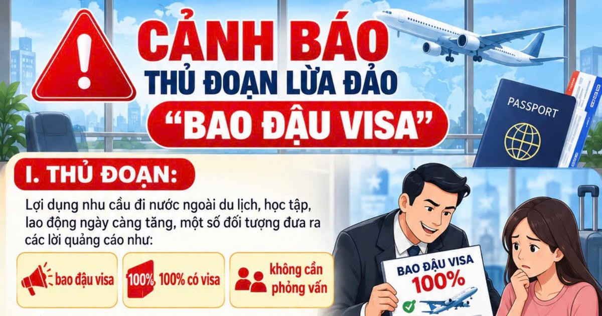 Infographic: Cảnh báo thủ đoạn lừa đảo “bao đậu visa”