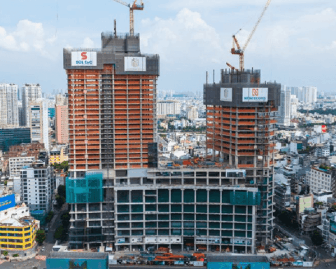 Tòa tháp đôi 235 m cao nhất Việt Nam tăng tốc thi công, đang lắp kính: Thương hiệu khách sạn xa xỉ bậc nhất thế giới lần đầu xuất hiện, dưới lòng đất có một điểm hiếm có