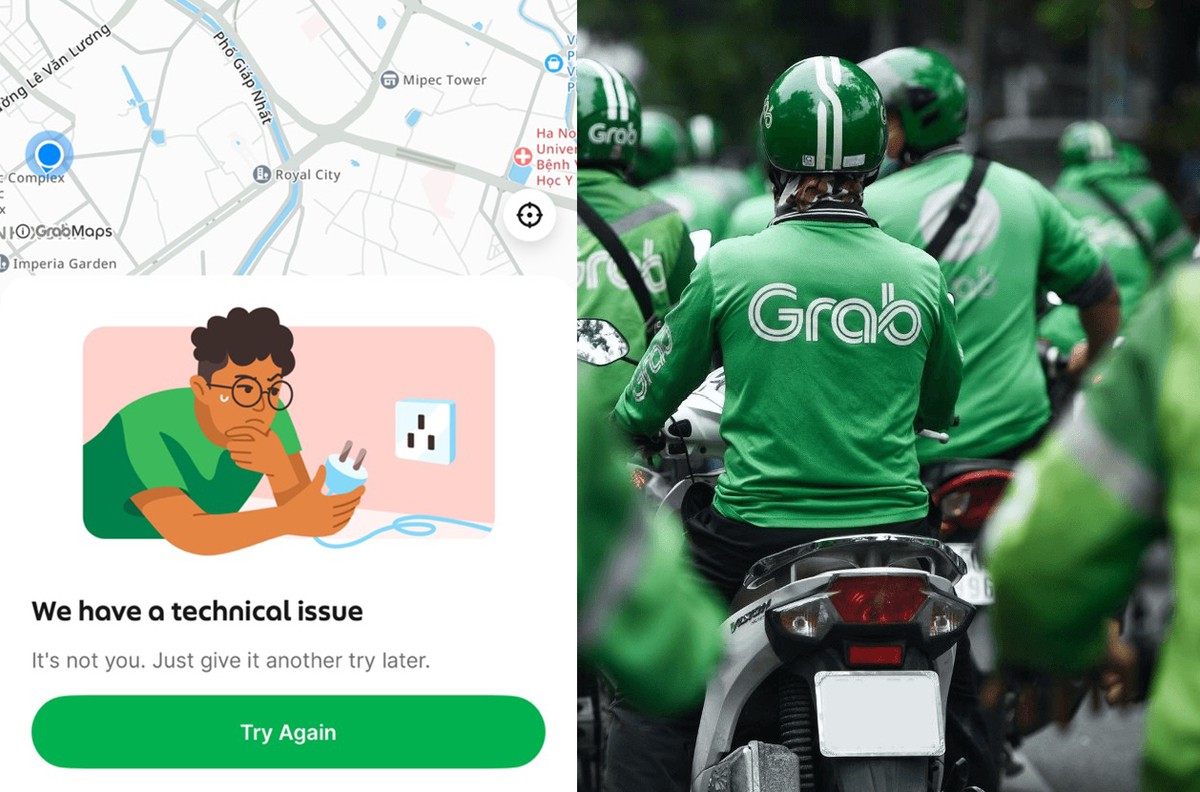 Grab bất ngờ gặp lỗi, người dùng không thể đặt xe