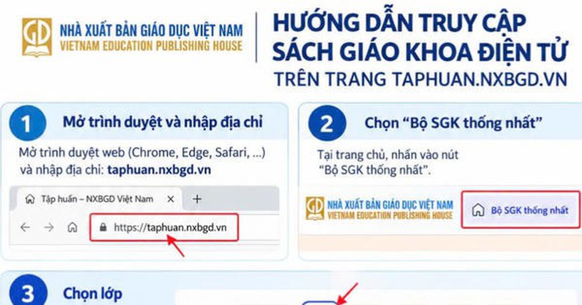 Cách truy cập, sử dụng sách giáo khoa điện tử theo lớp, môn học