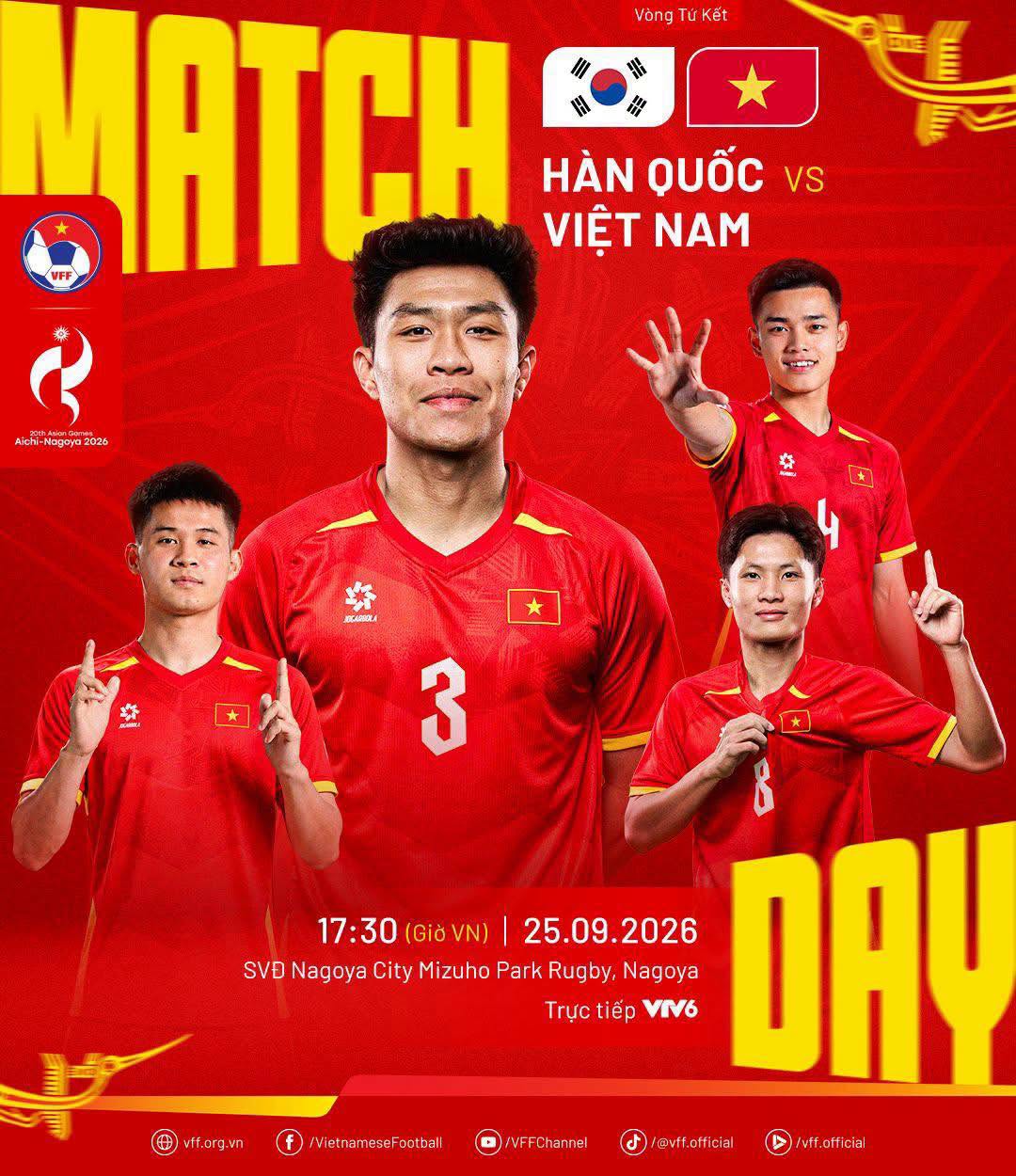 Diến biến U23 Việt Nam đấu U23 Hàn Quốc tại tứ kết ASIAD 2026: Quyết giành chiến thắng - Ảnh 2.