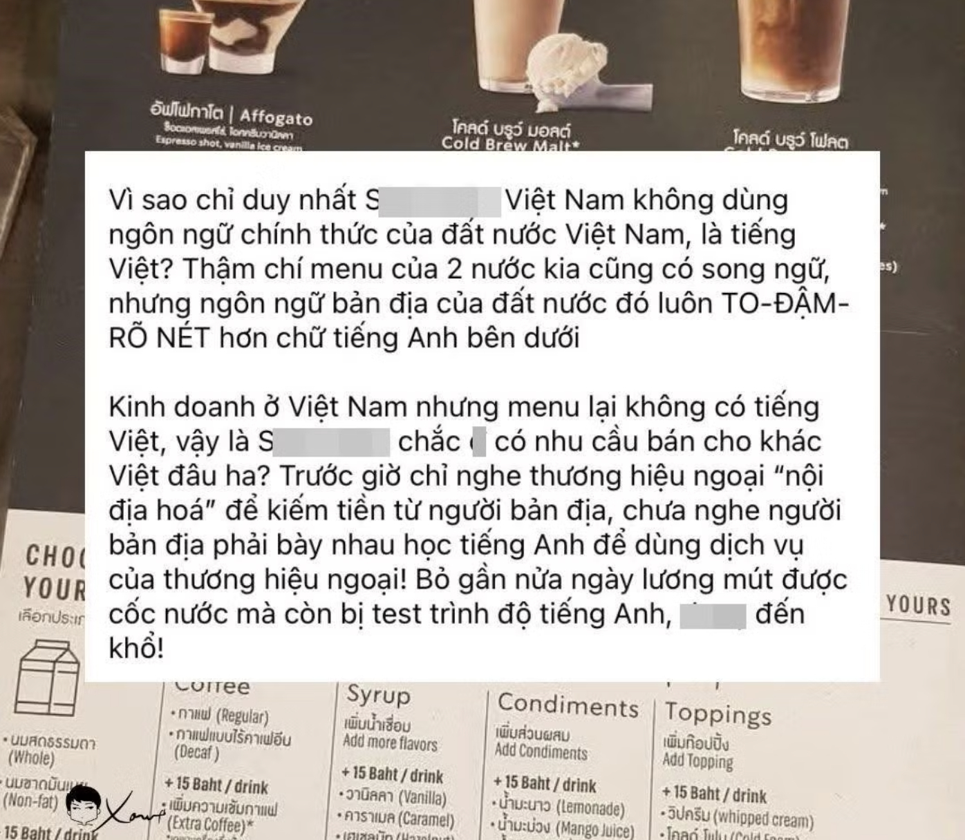 Menu gần như toàn tiếng Anh của một chuỗi cà phê ở Hà Nội gây tranh luận, có khách phải nhờ nhân viên đọc hộ - Ảnh 4.