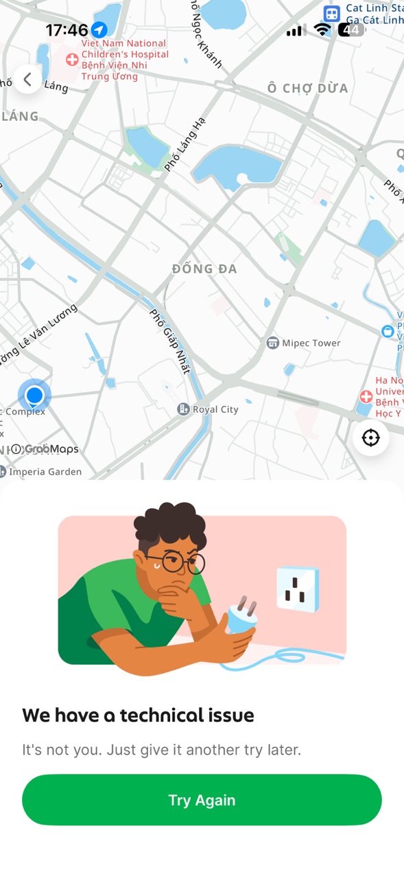 Grab bất ngờ gặp lỗi, người dùng không thể đặt xe- Ảnh 1.