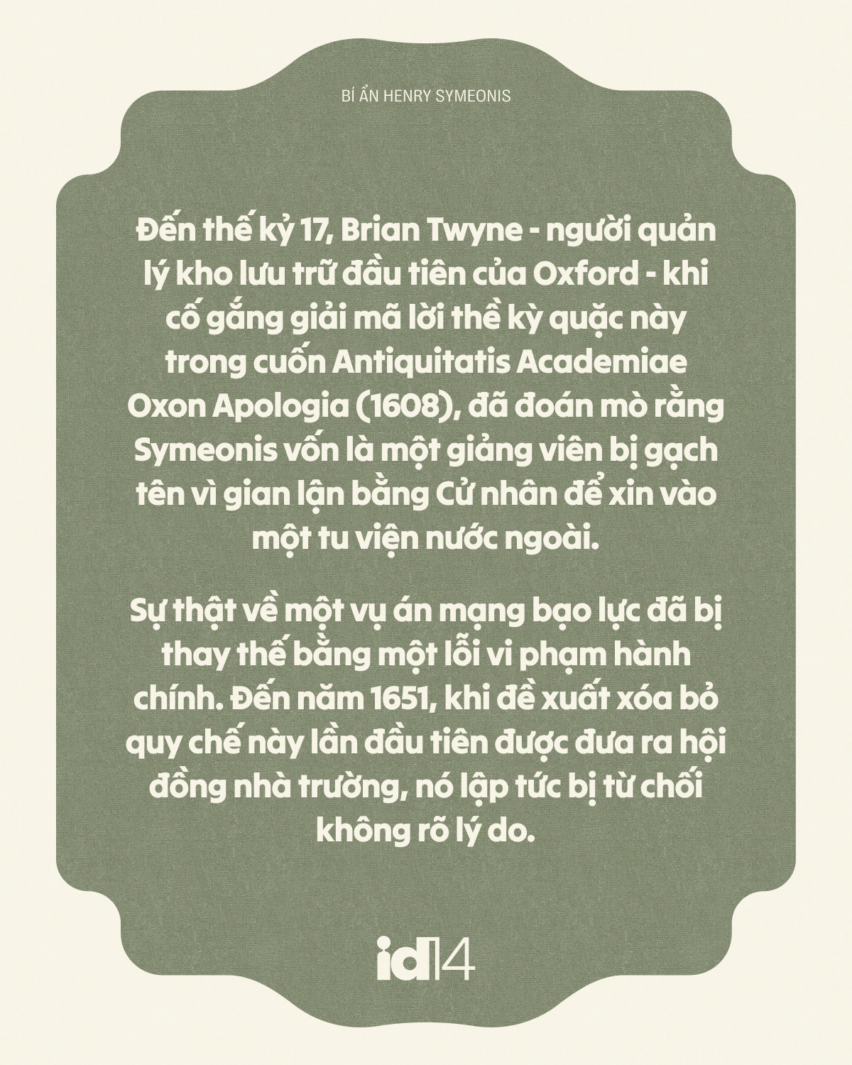 Bí ẩn Henry Symeonis: Vì sao sinh viên Oxford phải thề