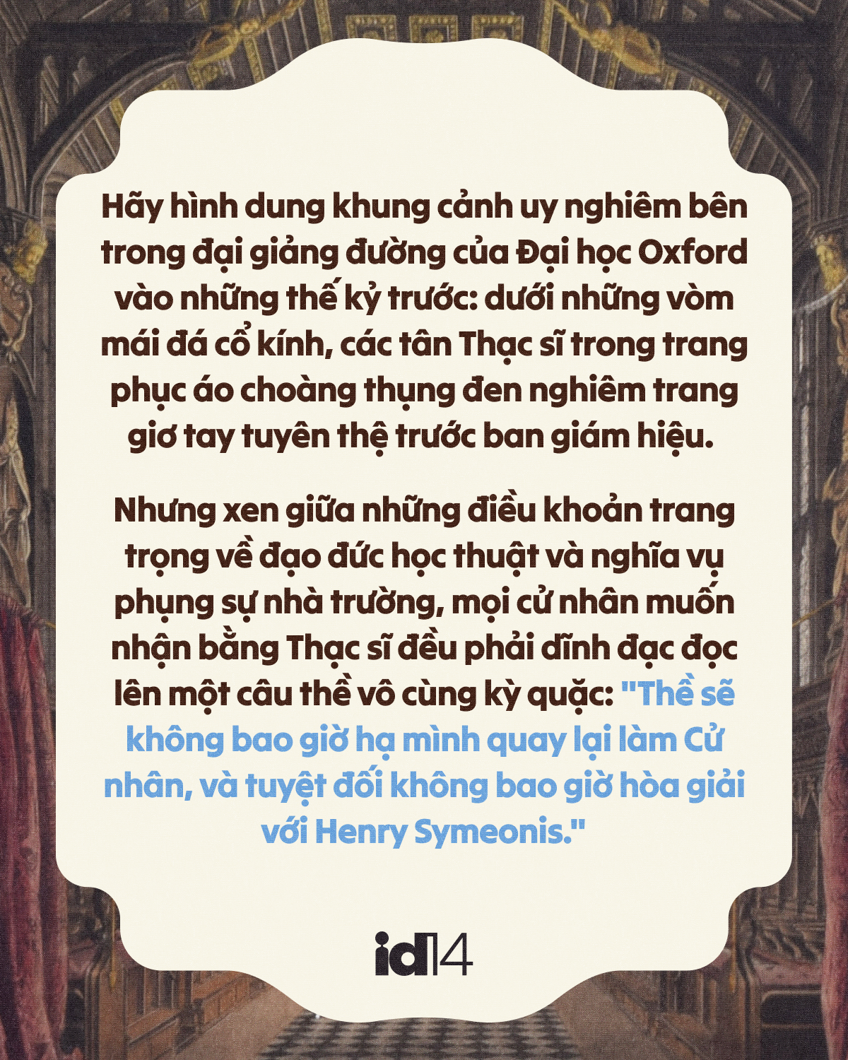 Bí ẩn Henry Symeonis: Vì sao sinh viên Oxford phải thề